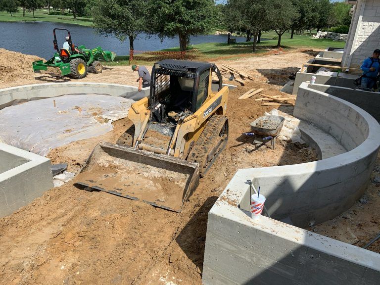 tractor leveling, dirt work college station, pool landscaping