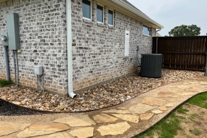 crushed granite, flagstone steps, bull rock drainage, custom border